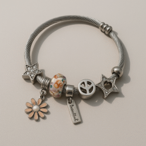 Flower & Star Embeded Pandora Bracelet
