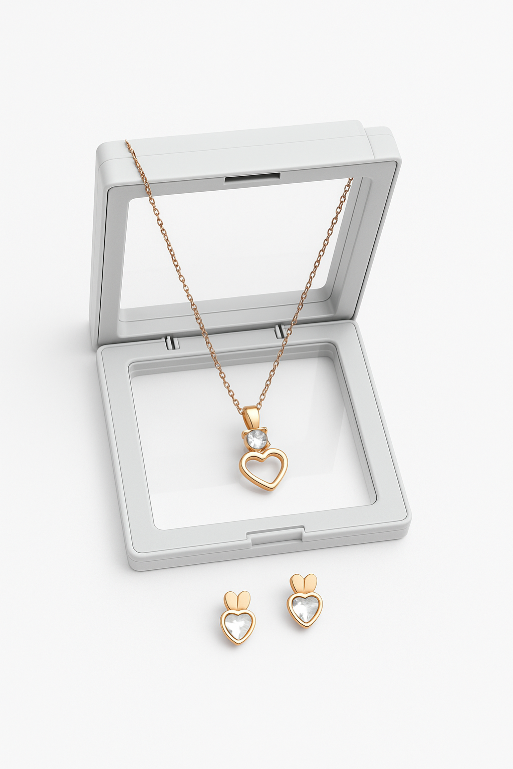 Little Heart Pendant With Earrings