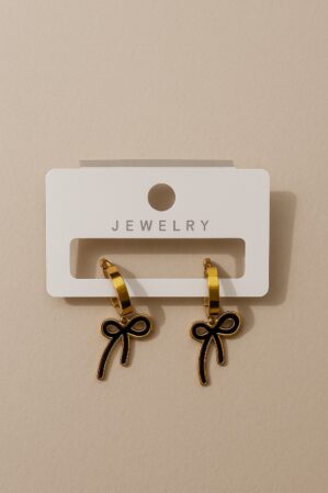Black Bow Earring