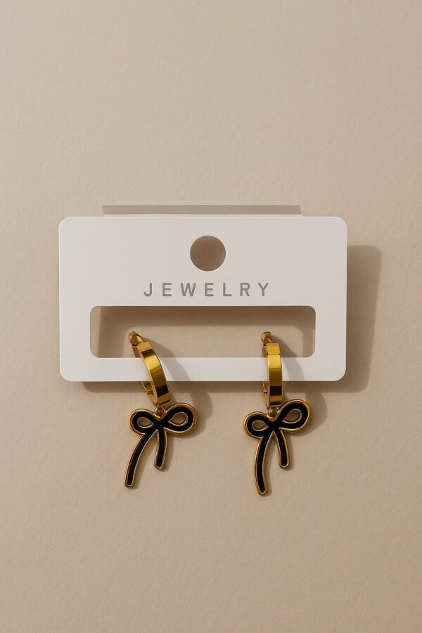 Black Bow Earring