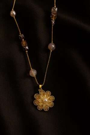 Vintage-Inspired Golden Flower Pendant