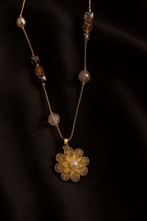 Vintage-Inspired Golden Flower Pendant